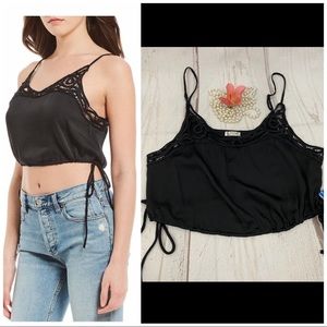 NWT Free People Lace Detail Tie Crop Top Brami
